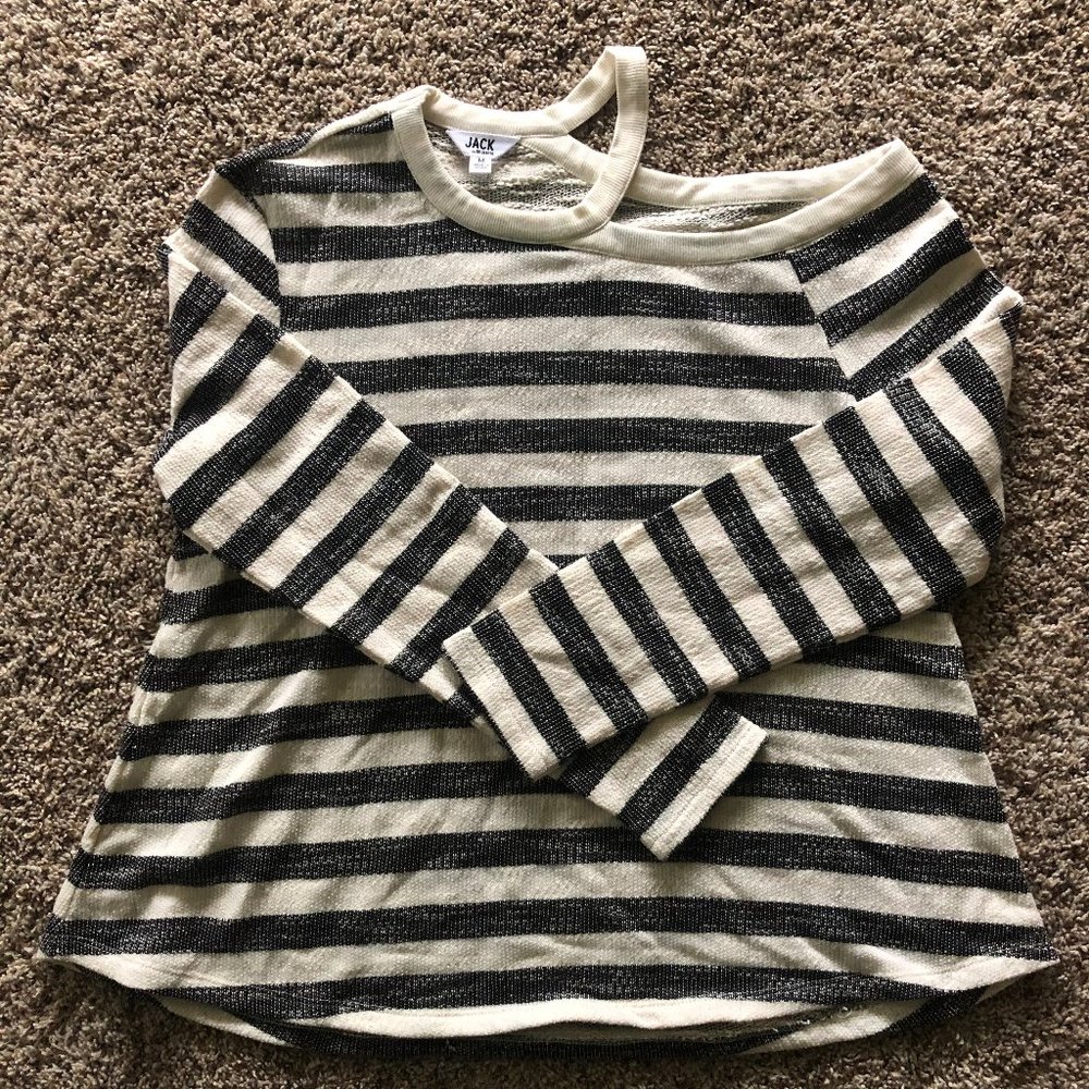 Jack Stripe Open Shoulder Sweater